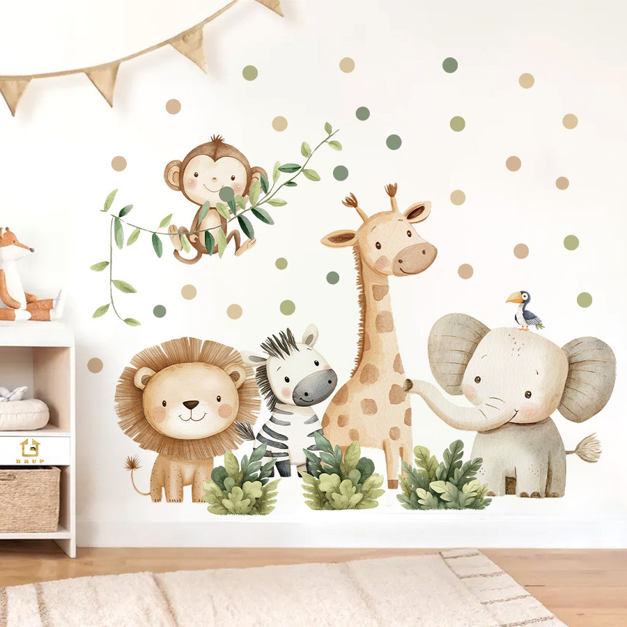Baby Nursery Boy - Boho Waldtiere Wandaufkleber für Kinderzimmer Jungen