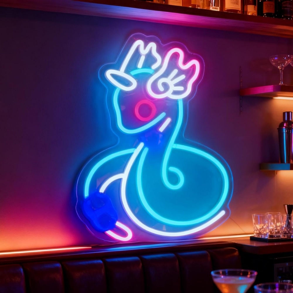Baby Nursery Decor Girl - Niedliches Tier-LED-Neonlicht für die Wand, dimmbares