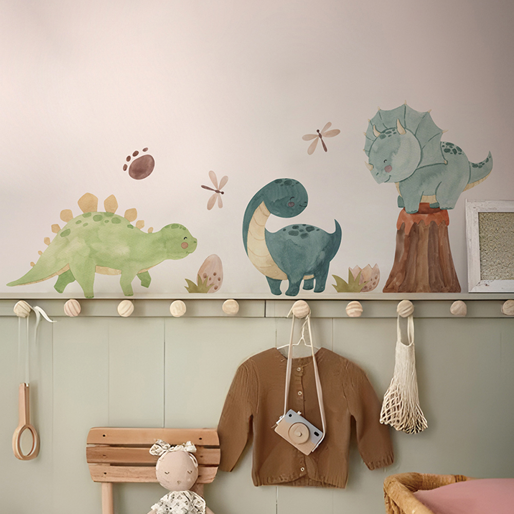Baby Nursery Decor Girl - Dinosaurier Wandt attoos, Dino Alphabet Wanda