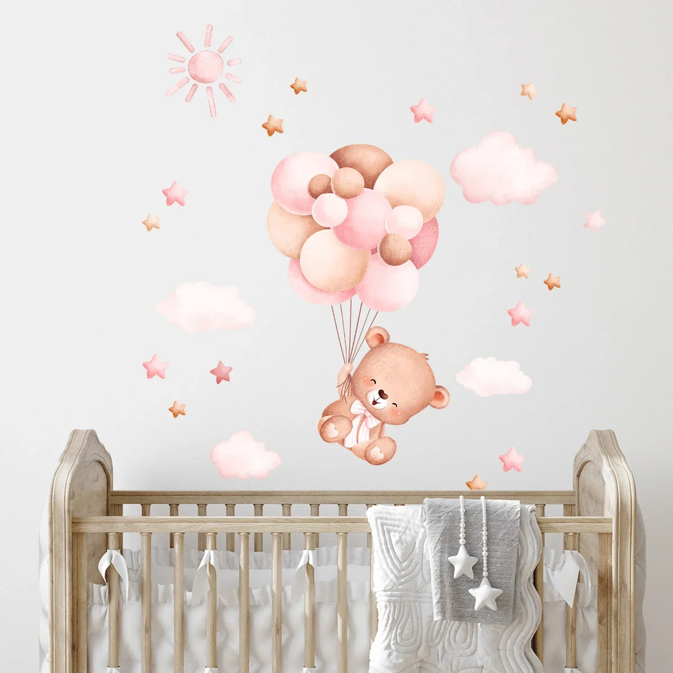 Wasserfarben-Cartoon-Ballon-Bä – Baby Girl Nursery Quotes Bewertung und Preis
