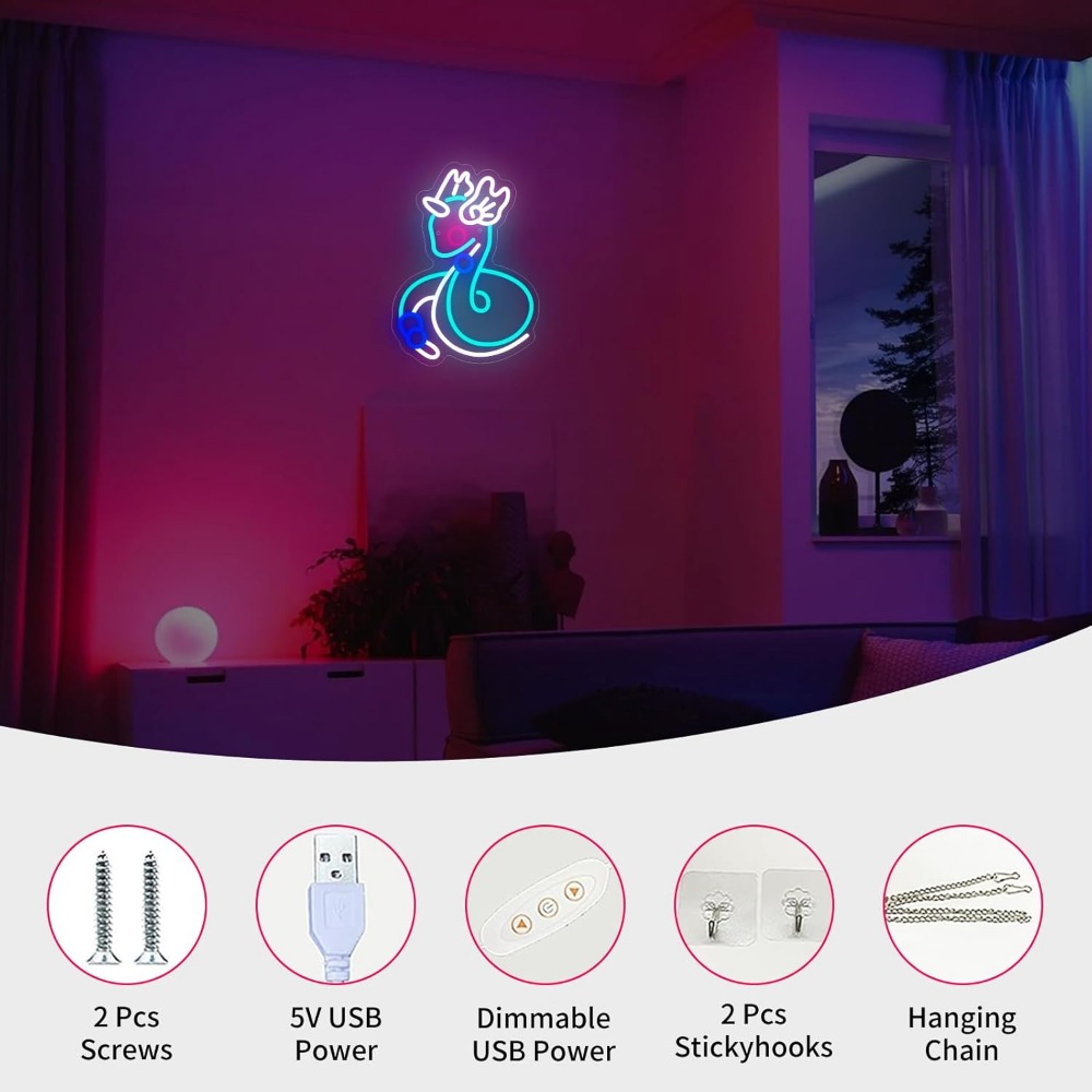 Niedliches Tier-LED-Neonlicht  – Baby Nursery Decor Girl Bewertung und Preis